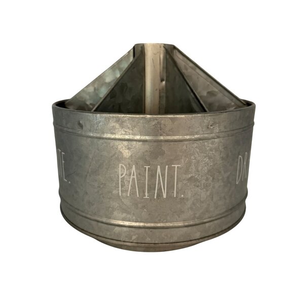 Rae Dunn Galvanized Desktop Organizer Rotating Spinner for Pens Brushes Pencils - Picture 5 of 12